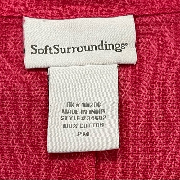 SOFT Surroundings Pink Shirt Cotton Blouse Petite Medium - Picture 9 of 10
